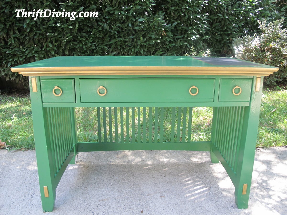BEFORE & AFTER: Green & Gold Chalkboard “Agenda” Desk