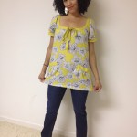 This cute shirt, although it's supposed to be roomy, needs structure. Love the pockets!