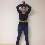 So this definitely is not the appropriate COLOR of belt, but you get the idea. A nice RED belt would be very chic!