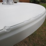 Minor chipping on one side of the table.