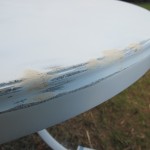 Tried to sand out chips--pretty difficult to get totally smooth!
