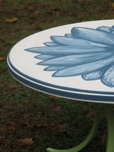 The white on the edges of the table give it definition.