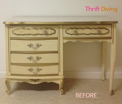 The Makeover of a French Provincial Desk | Thrift Diving Blog
