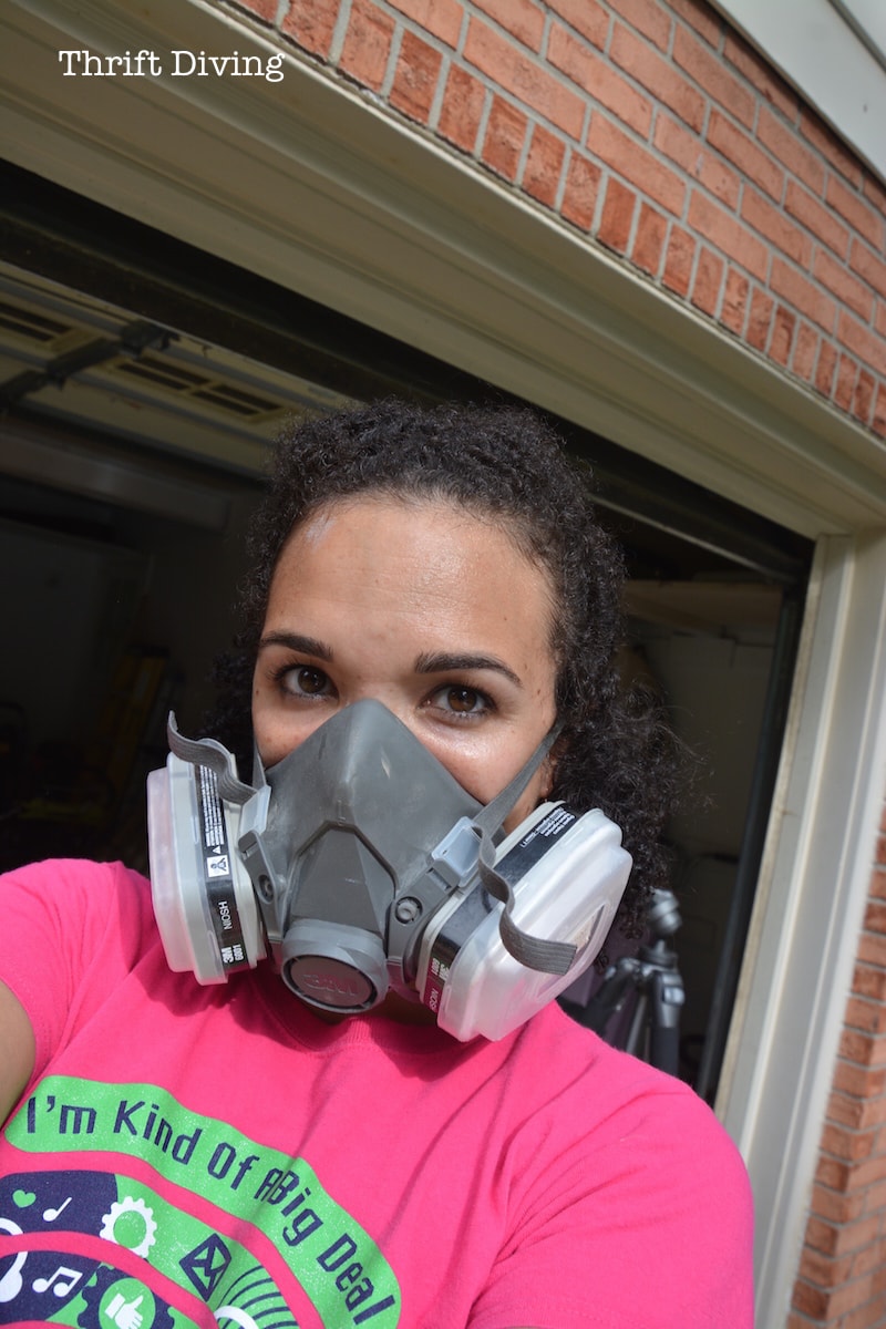 A mask like this blocks all the nasty spray paint smells Thrift